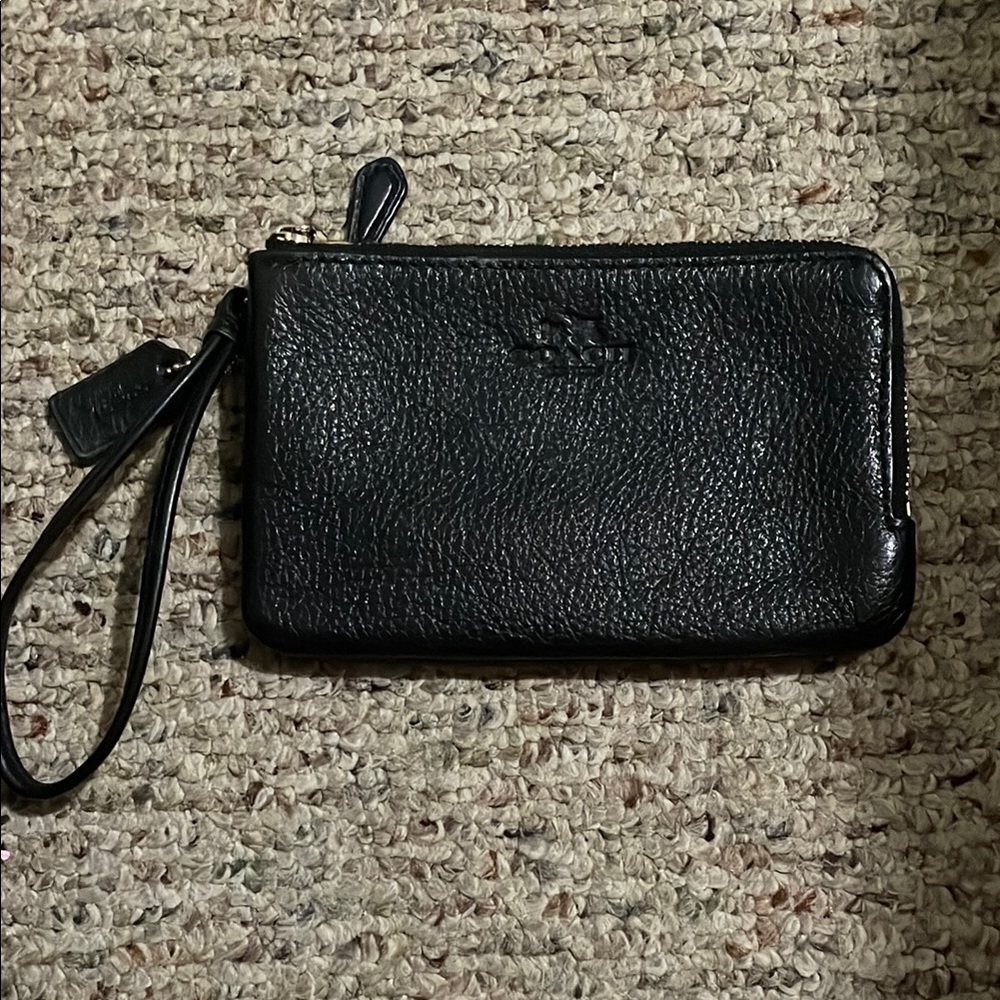 Coach Black Leather Wristlet